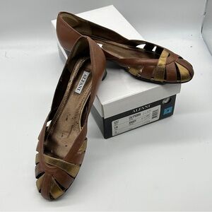 Alfani Shoes Flats Calypso Brown Gold 8.0